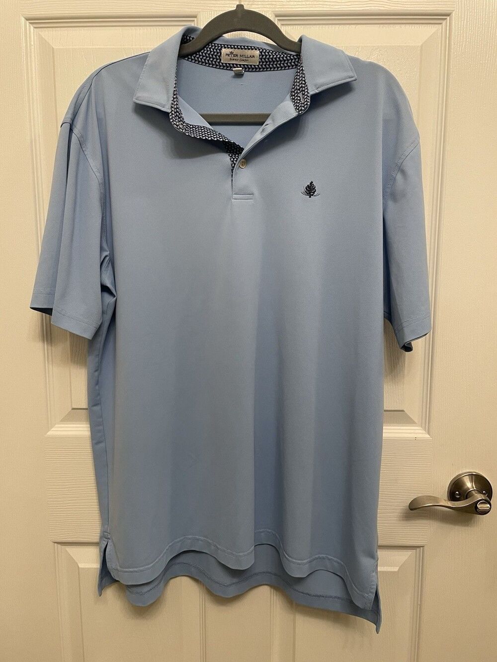 Peter Millar Men’s L Summer Comfort Polo Shirt Blue Golf Performance